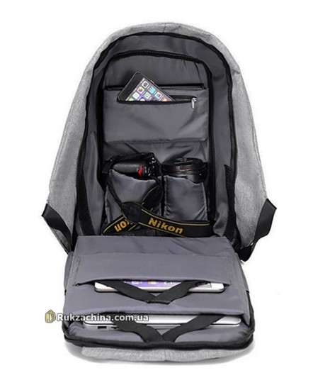Рюкзак для ноутбука 15" c USB BRITBAG (20л.) Bobby Gray
